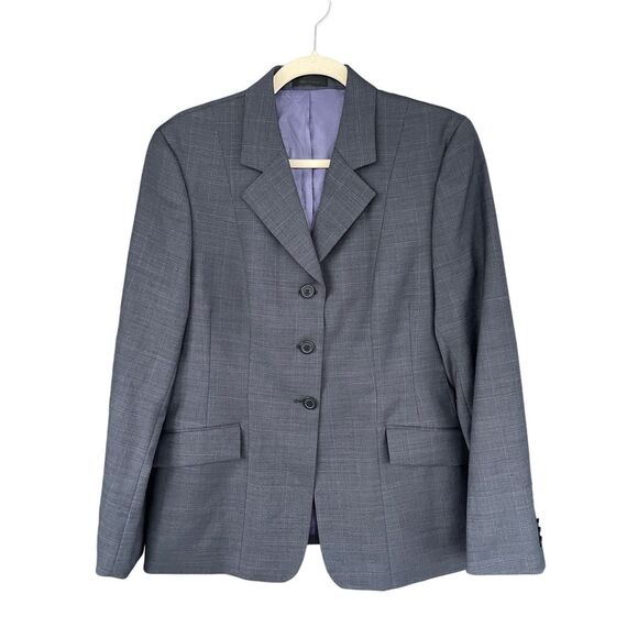 T3 VTG Prestige Checkered Wool Blend Sport Coat Blazer Gray Size 10R - Picture 1 of 7